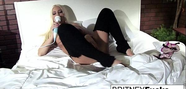  Britney Amber gets nude and masturbates until she creams!
